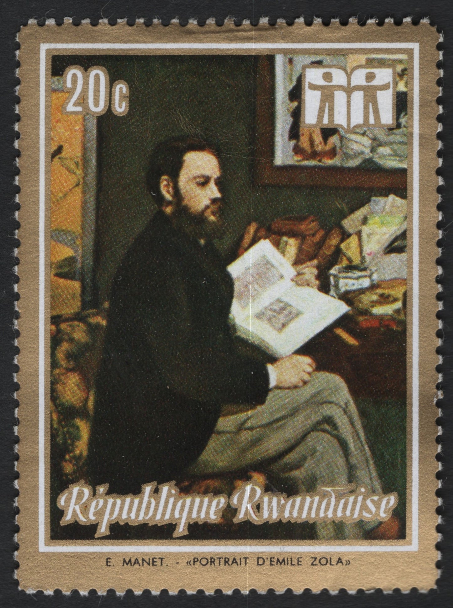 SCG10524 - Rwanda 20c – Édouard Manet “Portrait d’Émile Zola” – Art Masterpieces Series