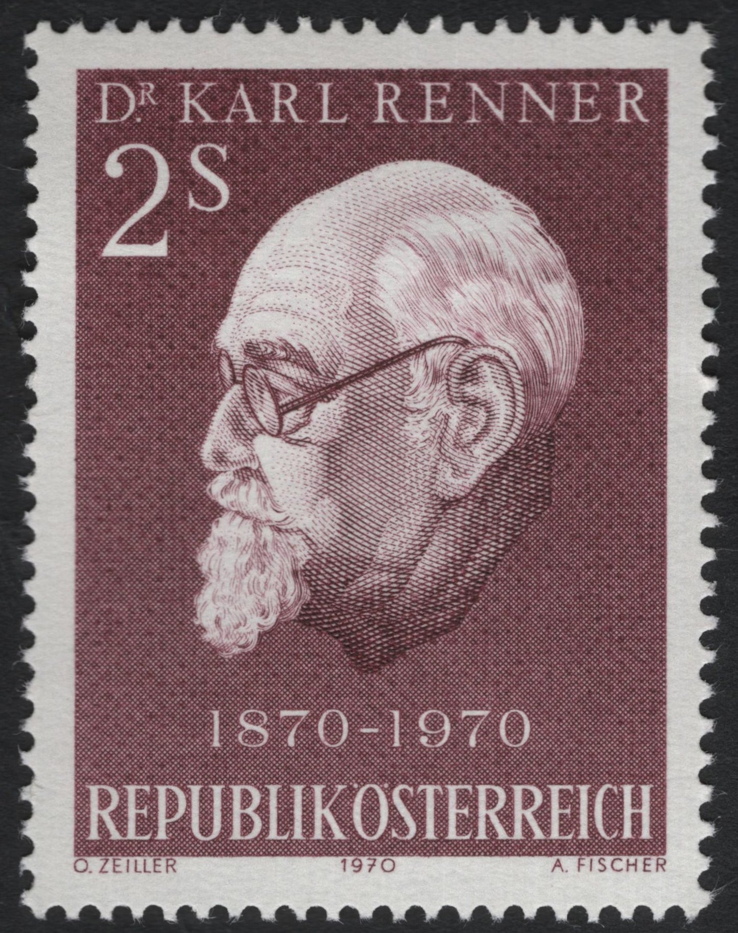 SCG10296 - Austria – 2s Karl Renner Centenary Commemorative (1970)