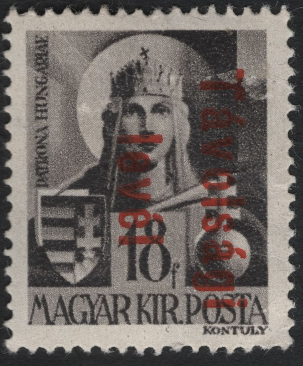 SCG10869 - Hungary – 1916 Madonna & Child Issue with Red “Távolsági levél” Overprint (10f)