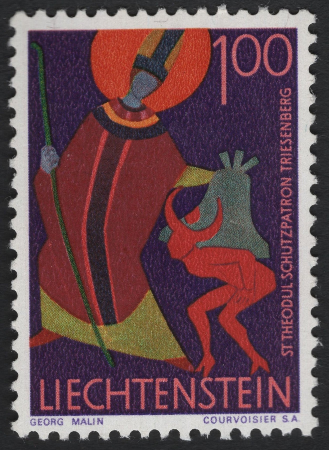 SCG10332 - Liechtenstein 1970 – St. Theodul, Patron of Triesenberg – 100 Rp