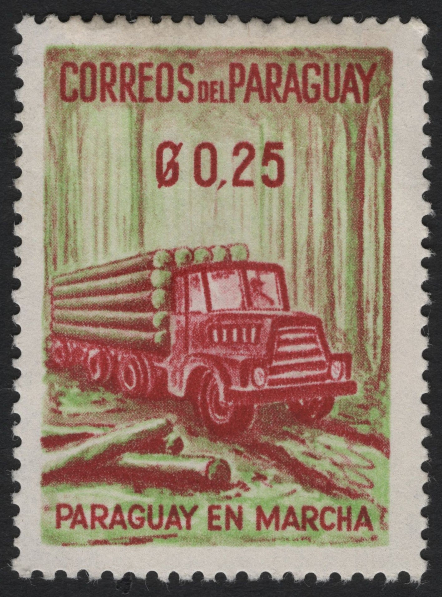 SCG6854 - Paraguay Ø0.25 – “Paraguay en Marcha” (Forestry Development Issue)