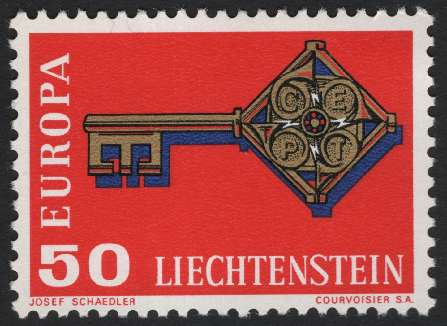 SCG9975 - Liechtenstein 1965 EUROPA “Key of Europe” – 50 Rp