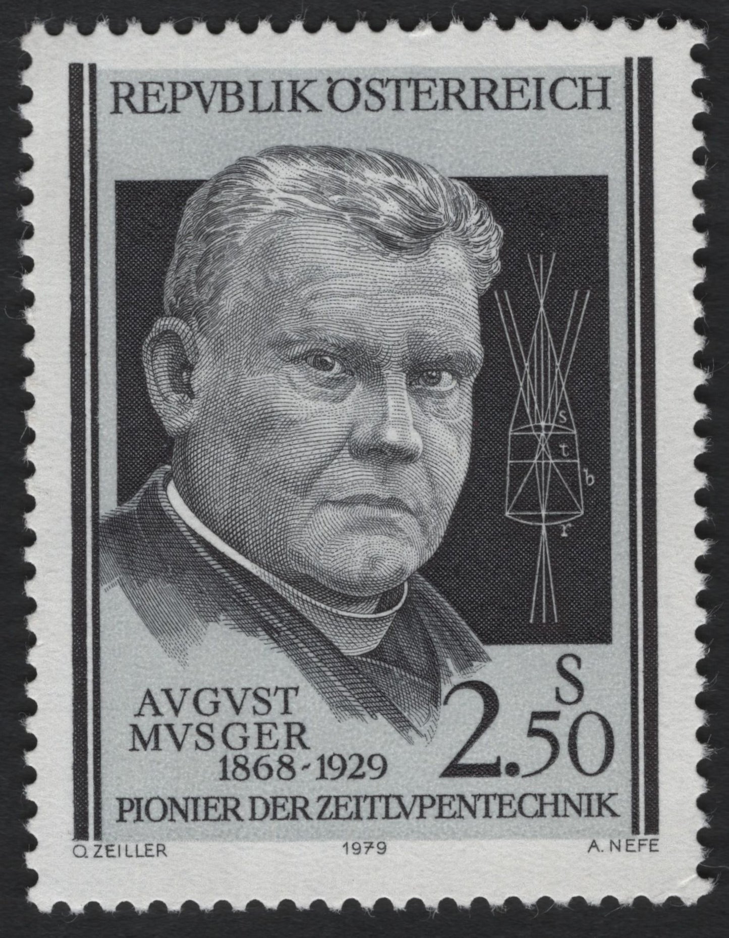 SCG10002 - 🇦🇹 Austria 1979 – August Musger “Pioneer of Slow-Motion Technology” – 2.50 S