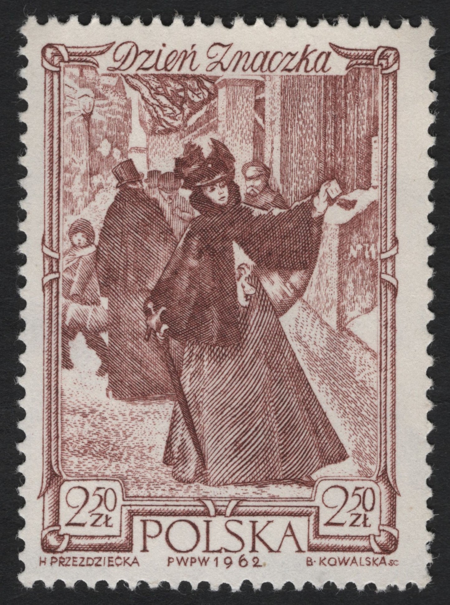 SCG10003 - Poland 1962 “Dzień Znaczka” 2.50 zł — Stamp Day Commemorative