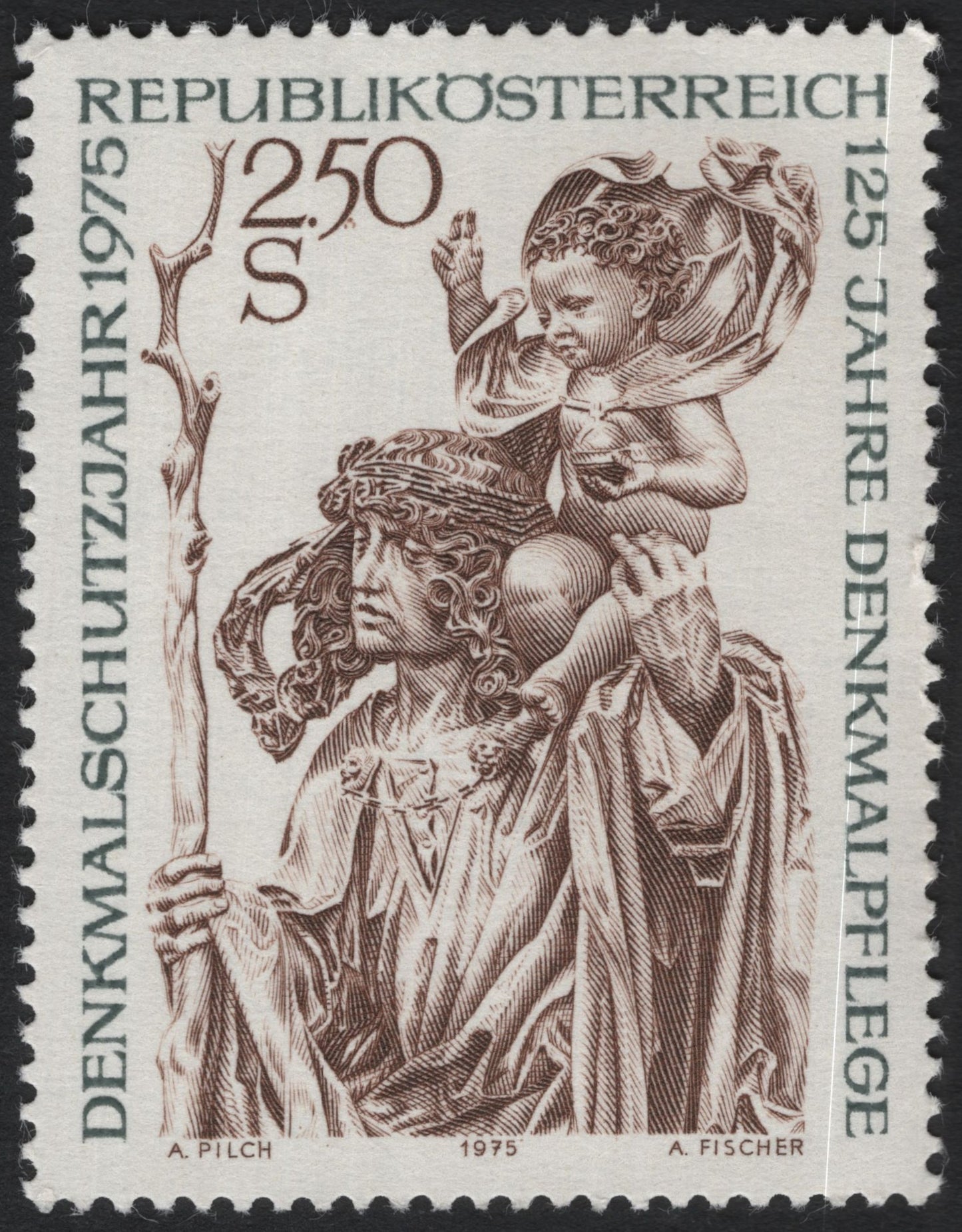 SCG10006 - 🇦🇹 Austria 1975 – “125 Years of Monument Conservation” (St. Christopher) – 2.50 S