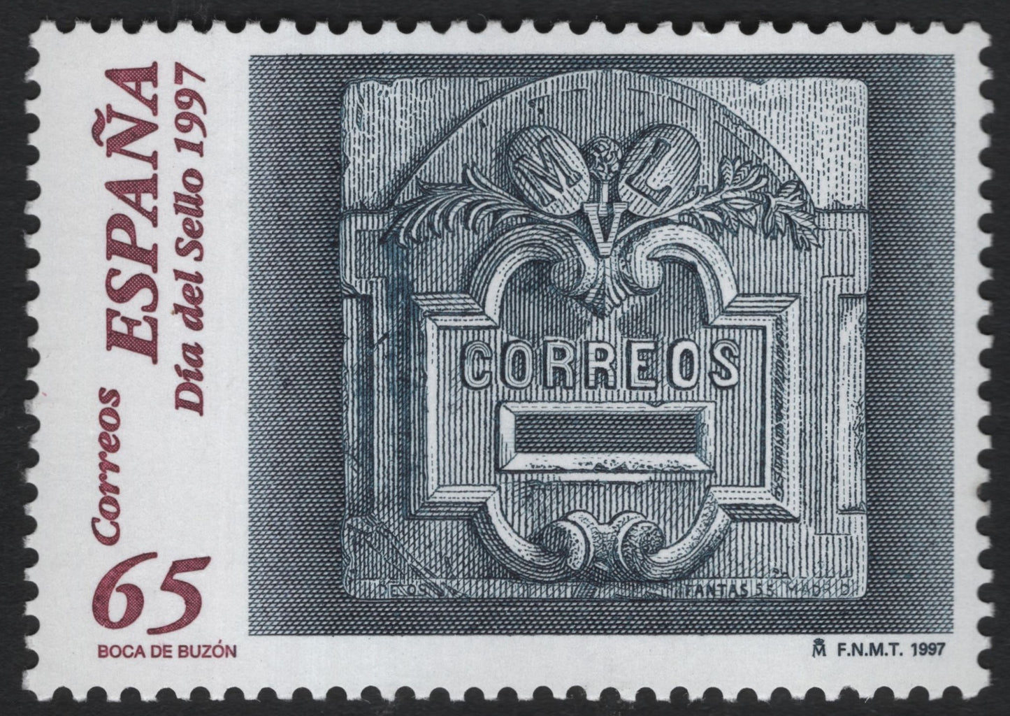 SCG10023 - 🇪🇸 Spain 1997 – “Día del Sello” Mailbox Slot (Boca de Buzón) – 65 Ptas