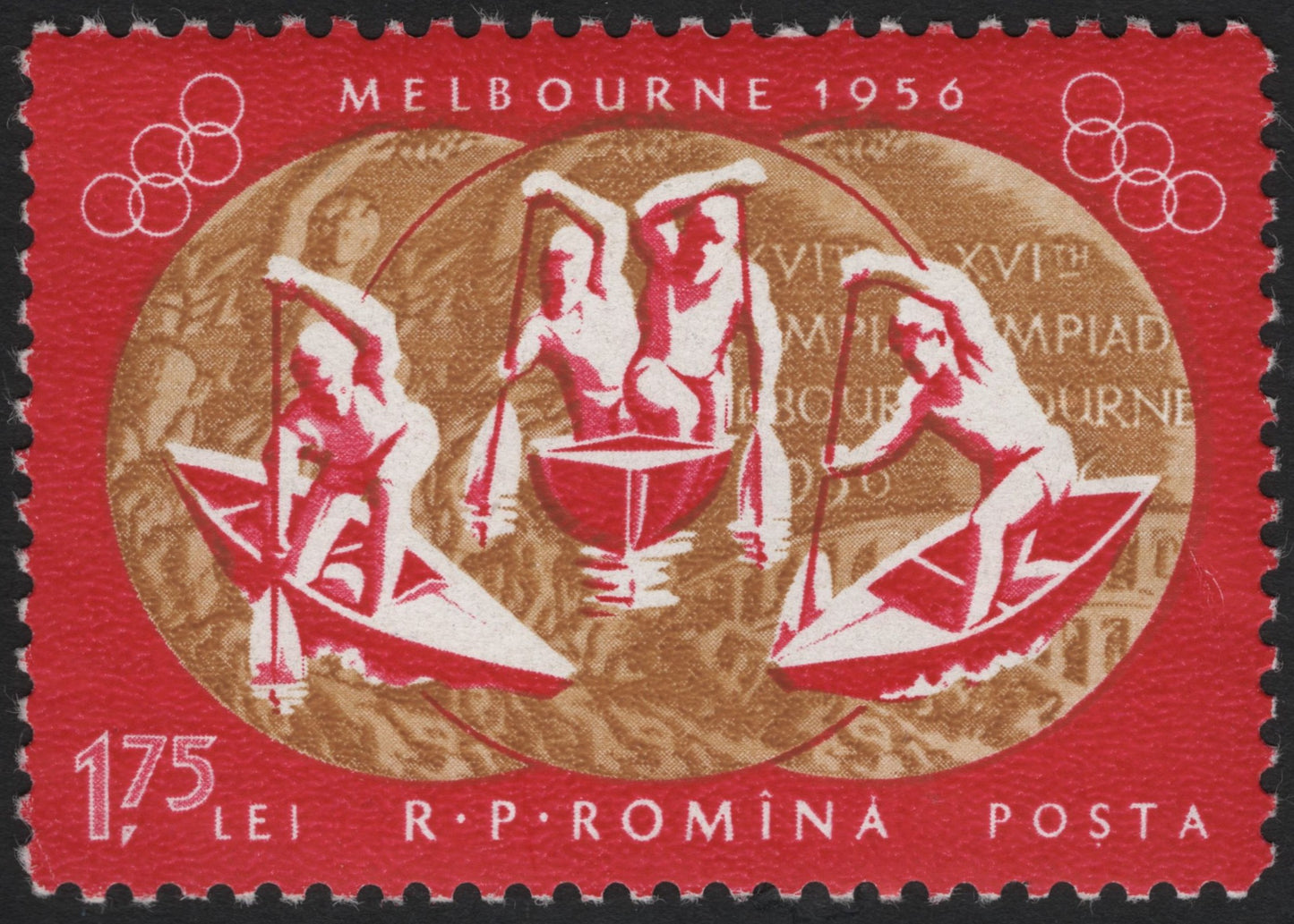 SCG10030 - 🇷🇴 Romania 1956 – Melbourne Olympics Canoeing (1.75 Lei)