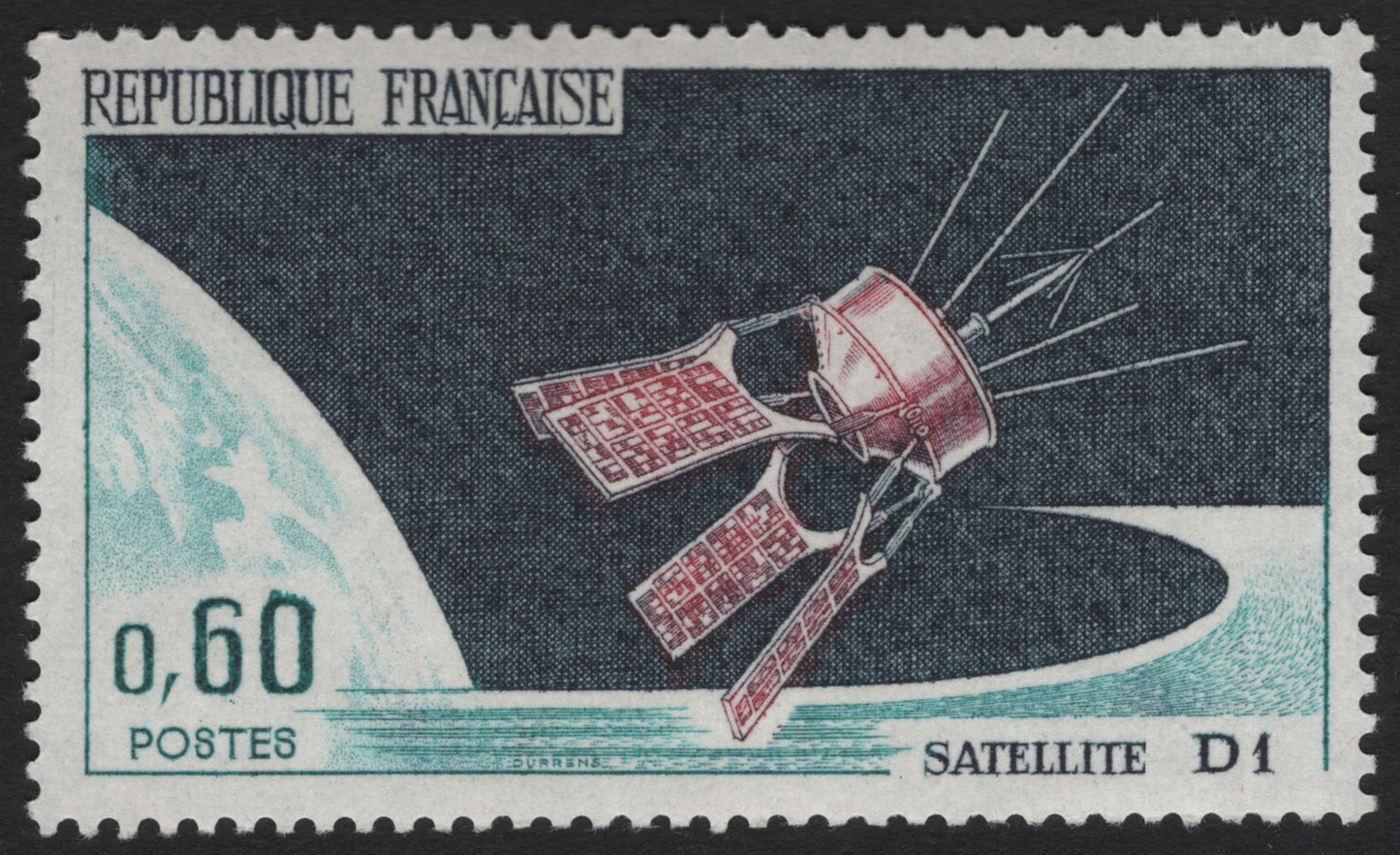 SCG10031 - France 1965 – “Satellite D1” Space Exploration Commemorative (0.60F)