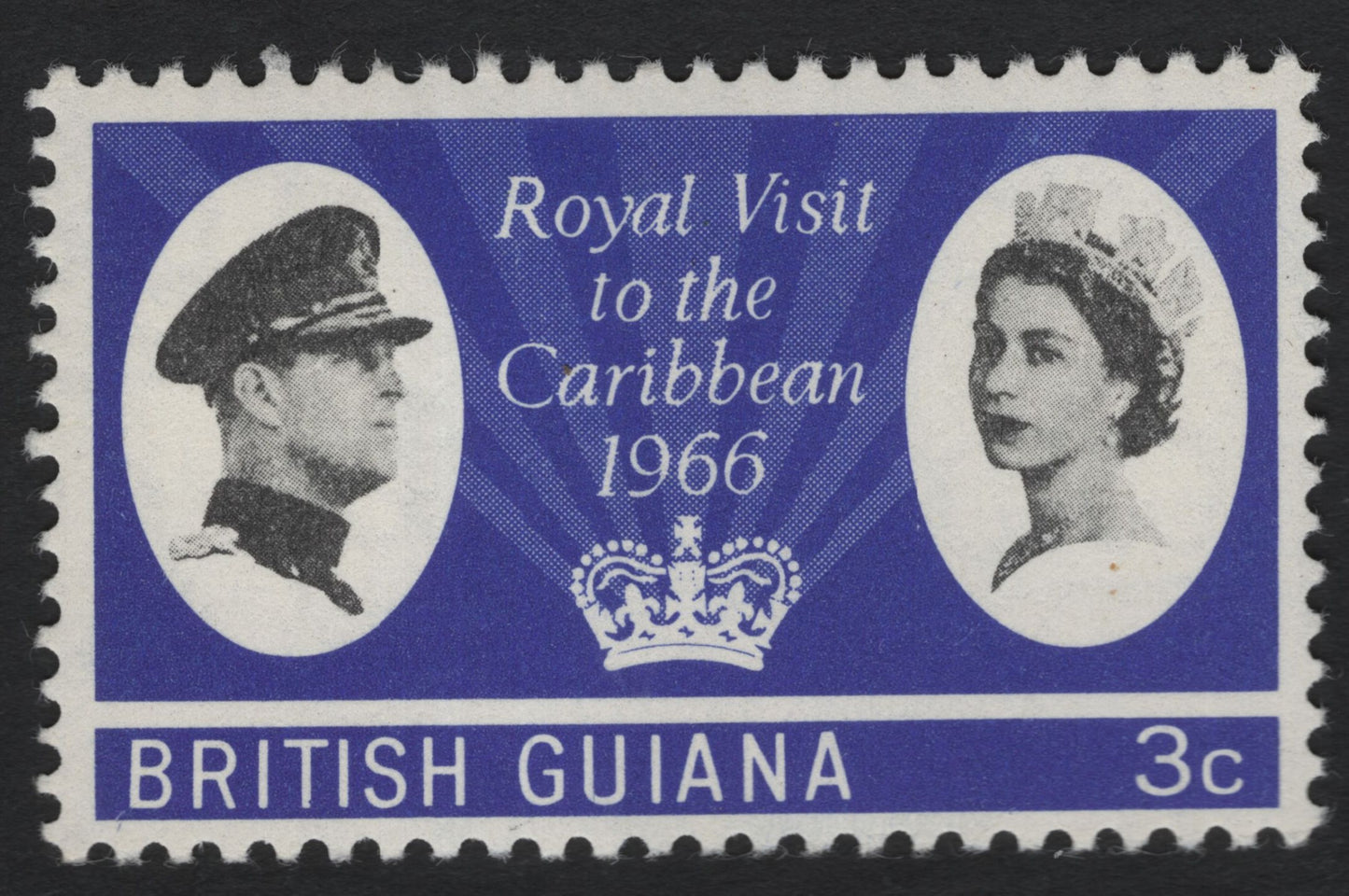SCG9951 - British Guiana 1966 Royal Visit to the Caribbean – 3 Cent Stamp
