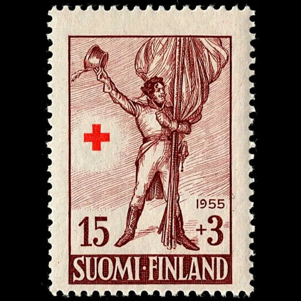 SCG115 Finland – Red Cross Stamp (1955, Flag Bearer)