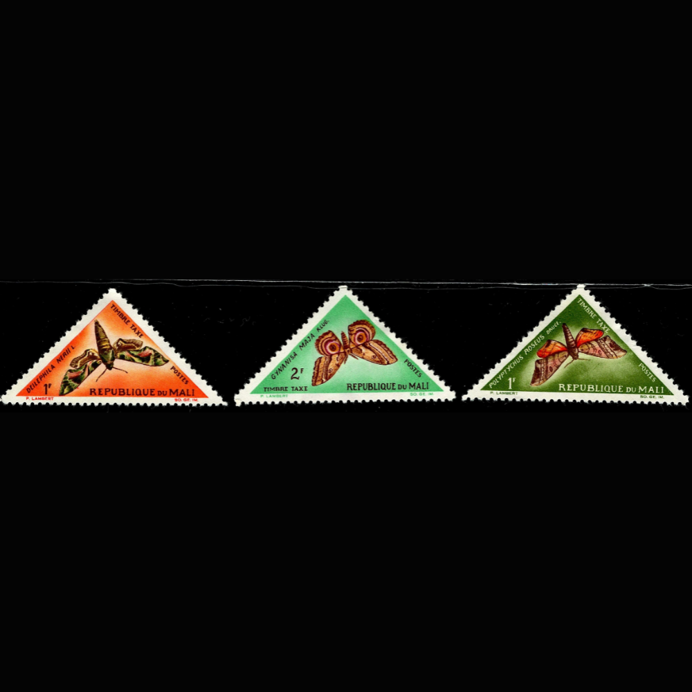 SCG103 Mali Triangular Moth Stamp Set – Timbre Taxe Collection (MLH)