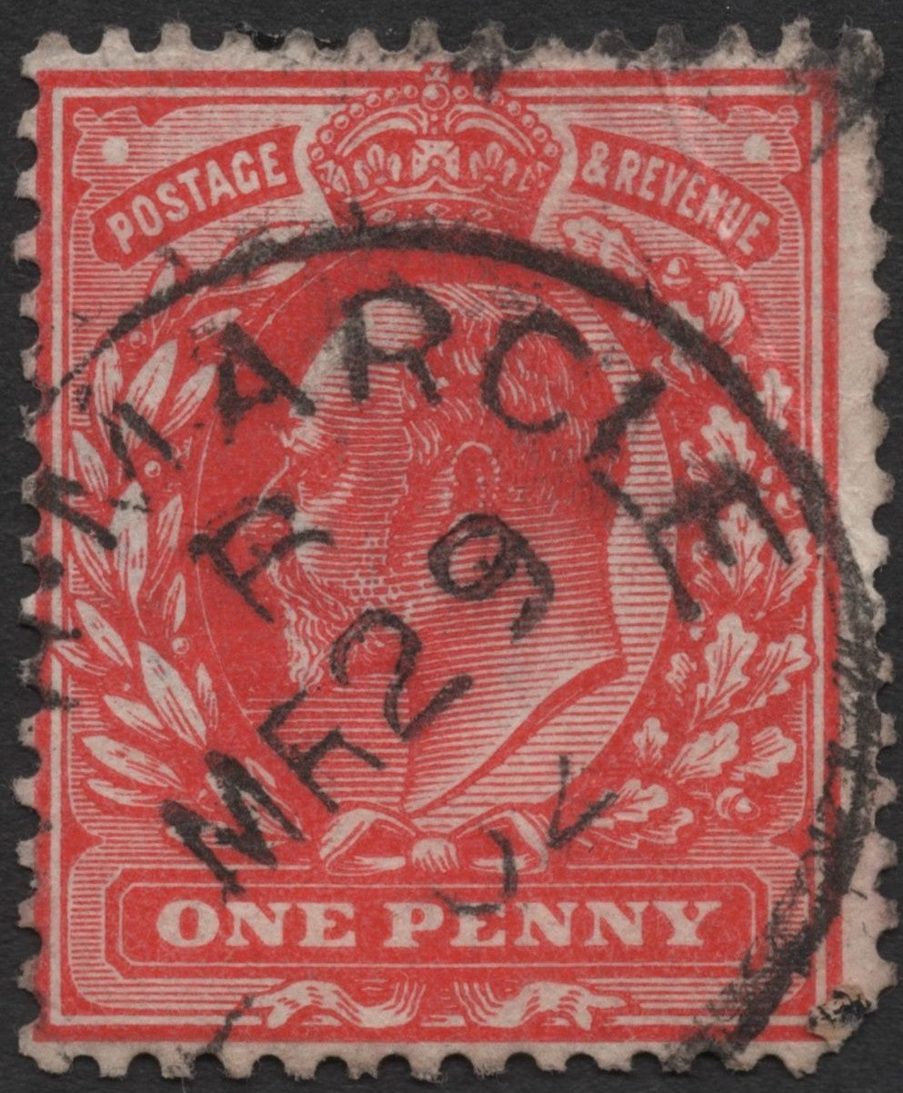 SCG602 - Great Britain One Penny Red King Edward VII Used Stamp