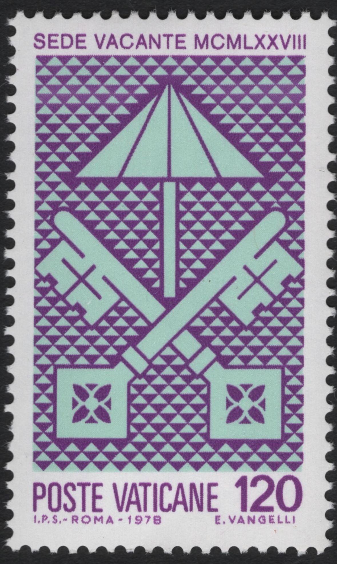SCG10330 - Vatican City 1978 – Sede Vacante Definitive Set (3v) – Keys & Umbrella Emblem