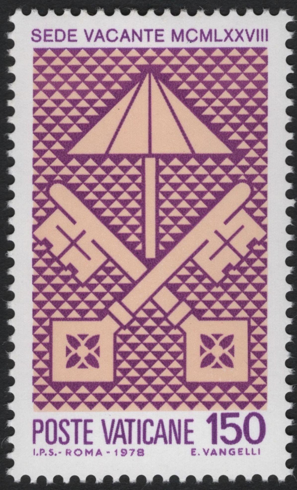 SCG10330 - Vatican City 1978 – Sede Vacante Definitive Set (3v) – Keys & Umbrella Emblem