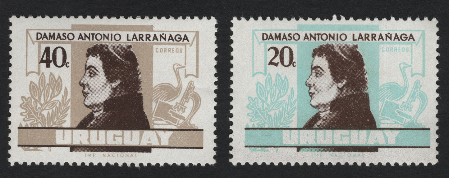 SCG10326 - Uruguay 1970 – Damaso Antonio Larrañaga Definitive Pair (20c & 40c)