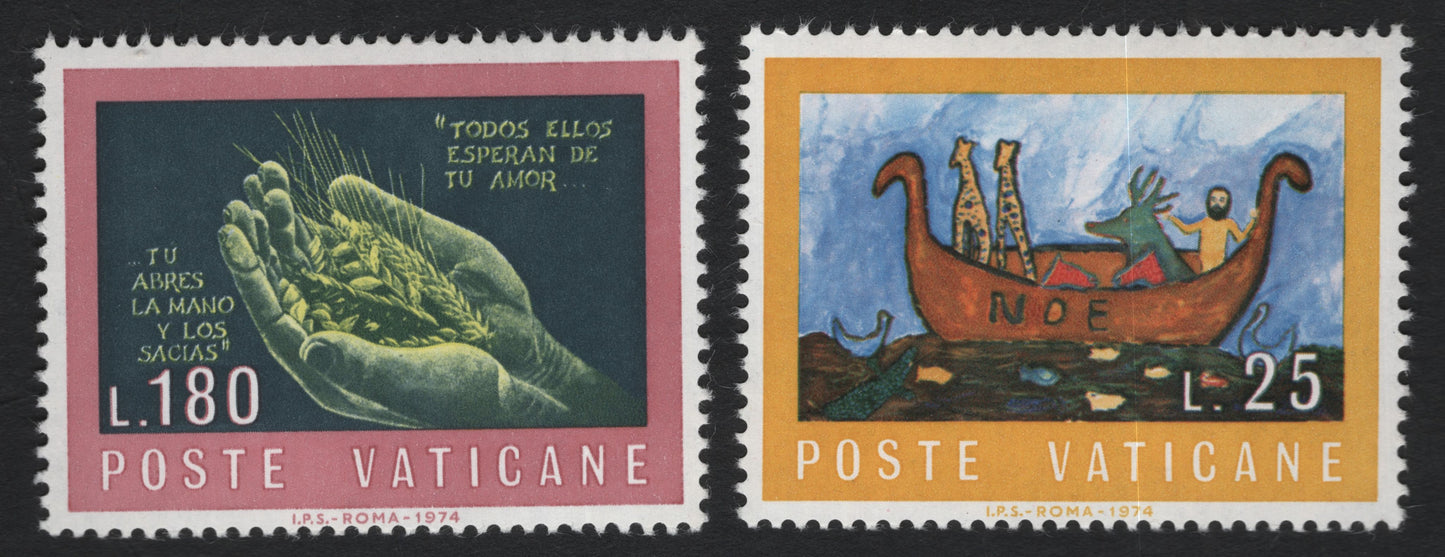 SCG10327 - Vatican City 1974 – “Tu Abres la Mano” Biblical Charity Stamp (L.180)