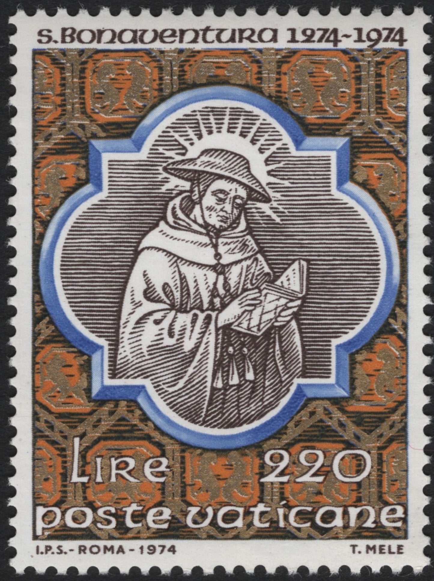 SCG10328 - Vatican City 1974 – St. Bonaventure Commemorative Set (3v)