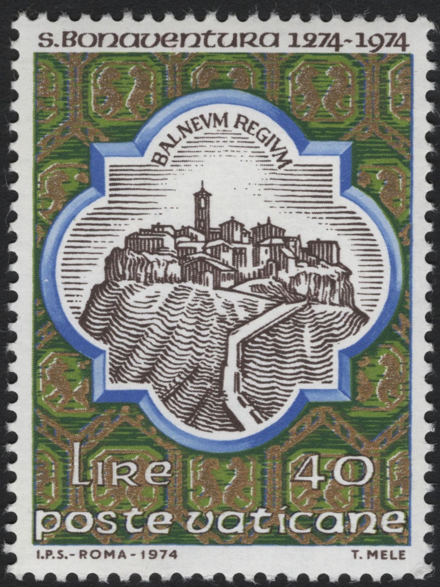 SCG10328 - Vatican City 1974 – St. Bonaventure Commemorative Set (3v)