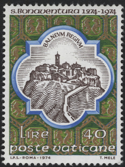SCG10328 - Vatican City 1974 – St. Bonaventure Commemorative Set (3v)