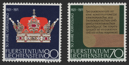SCG389 - Liechtenstein 1971 50 Years of Constitution Commemorative Stamps