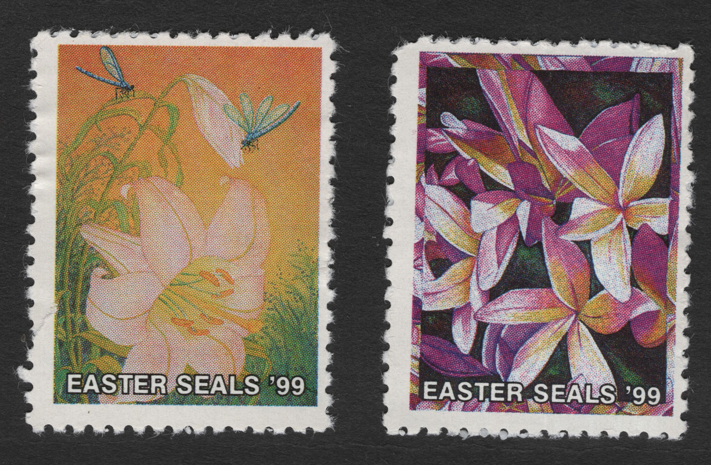SCG11740 - United States 1999 Easter Seals Charity Labels – Floral and Lily Designs