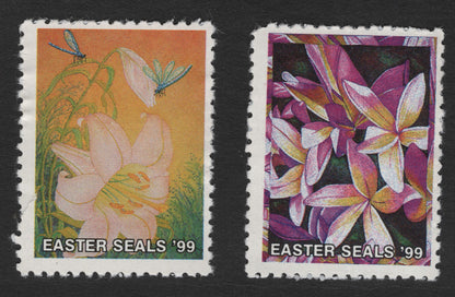 SCG11740 - United States 1999 Easter Seals Charity Labels – Floral and Lily Designs