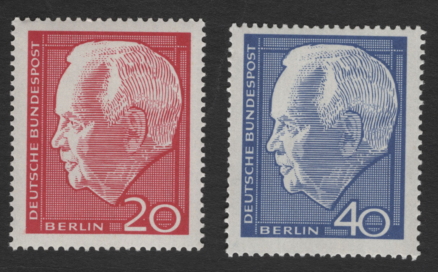 SCG11741 - Germany (Berlin) President Theodor Heuss Definitive Pair – 20pf & 40pf