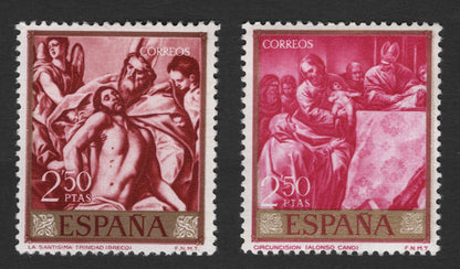 SCG11743 - Spain 250 Ptetas Religious Art Paintings Stamp Pair – El Greco & Alonso Cano