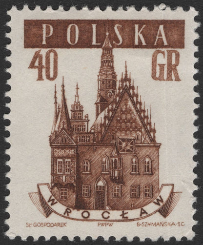SCG11744 - Poland Historic Town Halls – Biecz & Wrocław Architectural Stamp Pair