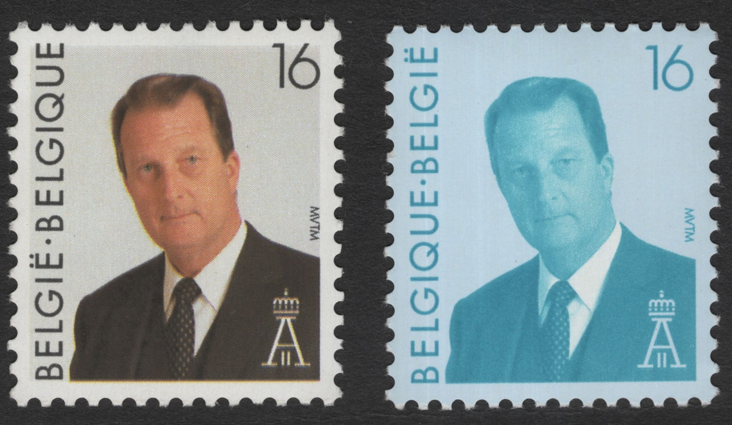 SCG11750 - Belgium King Portrait Definitive Pair – 16 Franc (Color & Monochrome Issue)