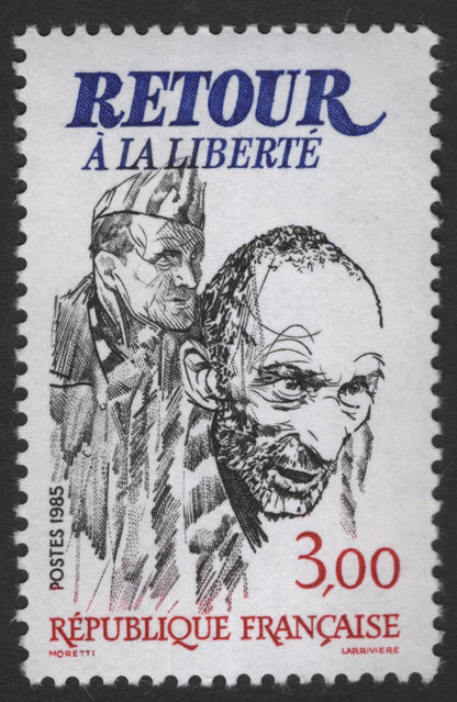 SCG11758 - France 1985 “Return to Peace & Liberty” Commemorative Stamp Pair