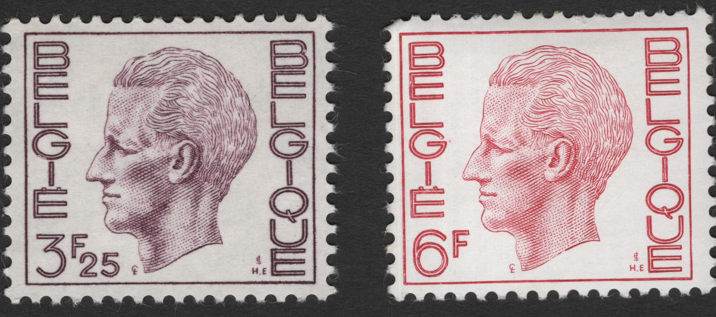 SCG11754 - Belgium King Baudouin Definitive Pair – 3.25F & 6F Portrait Issues