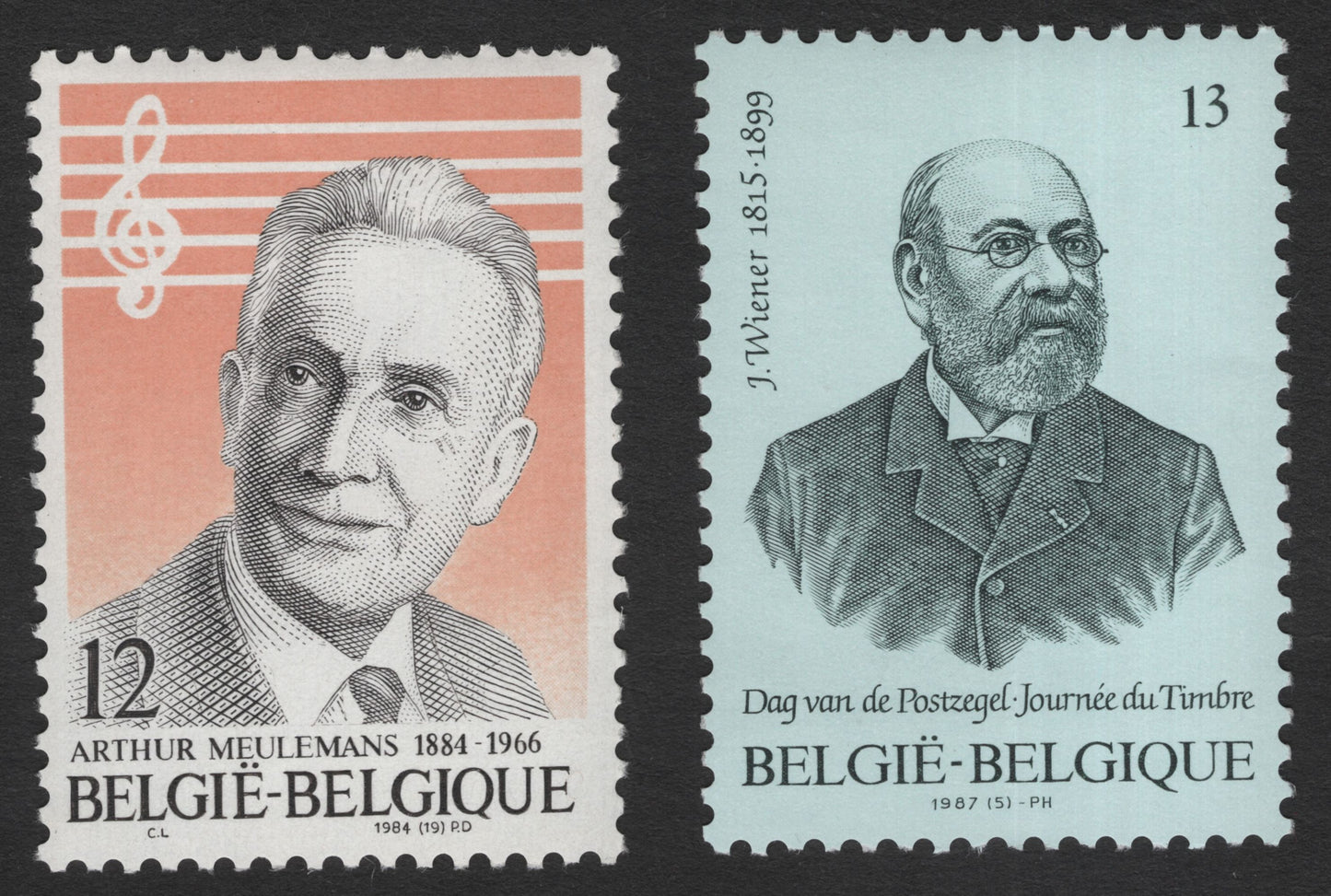 SCG11760 - Belgium Cultural Personalities Commemorative Pair – Arthur Meulemans & J. Wiener