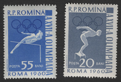 SCG11764 - 1960 Rome Olympics Sports Stamp Pair (High Jump & Diving)