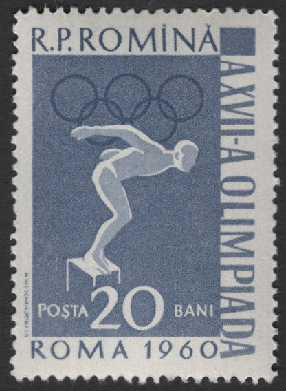 SCG11764 - 1960 Rome Olympics Sports Stamp Pair (High Jump & Diving)