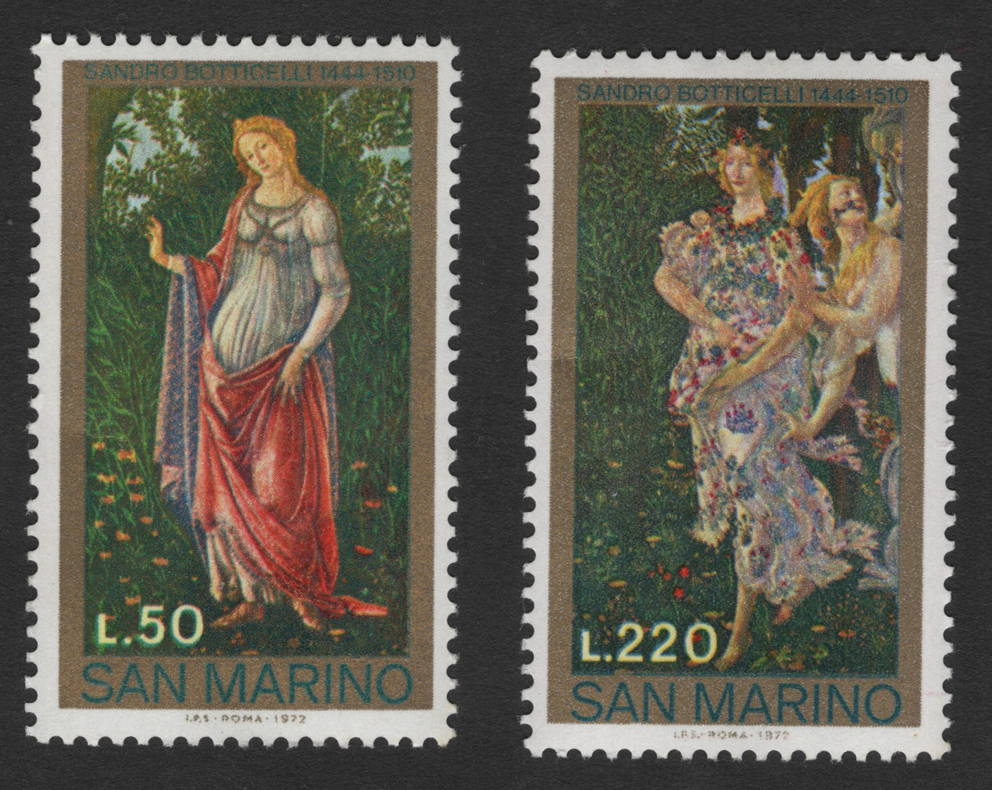 SCG11767 - San Marino 1972 Sandro Botticelli Art Stamps (Set of 2)