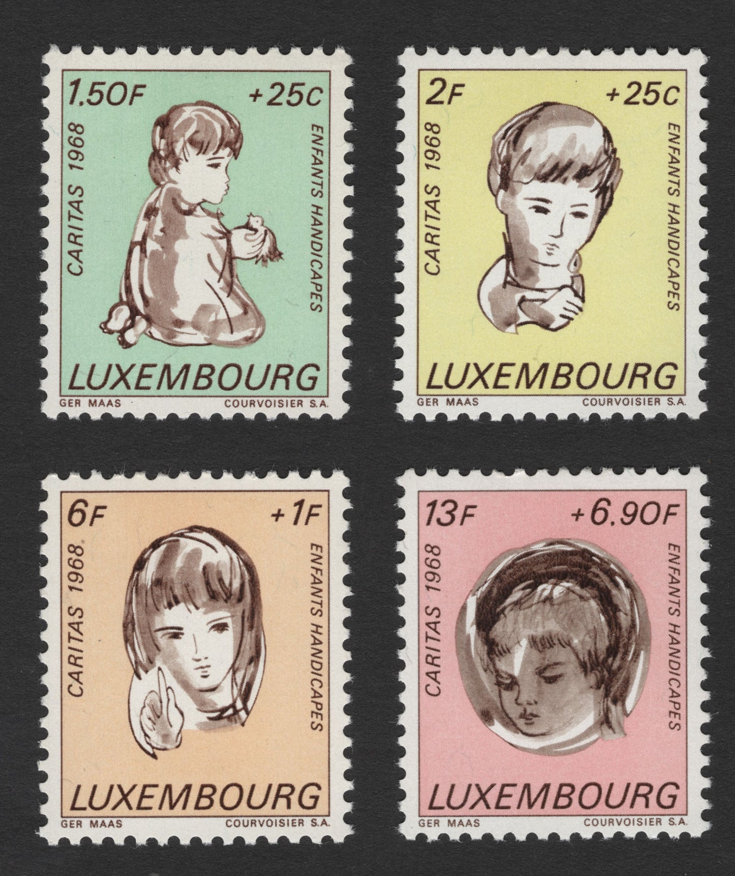 SCG11775 - Luxembourg 1968 Caritas – “Enfants Handicapés” Charity Stamp Set