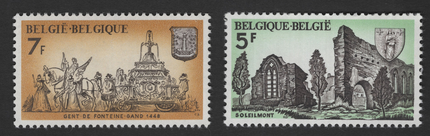 SCG11776 - Belgium 1974 Historic Monuments – Ghent De Fonteine (7F) & Soleilmont Abbey (5F)