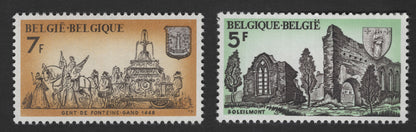 SCG11776 - Belgium 1974 Historic Monuments – Ghent De Fonteine (7F) & Soleilmont Abbey (5F)