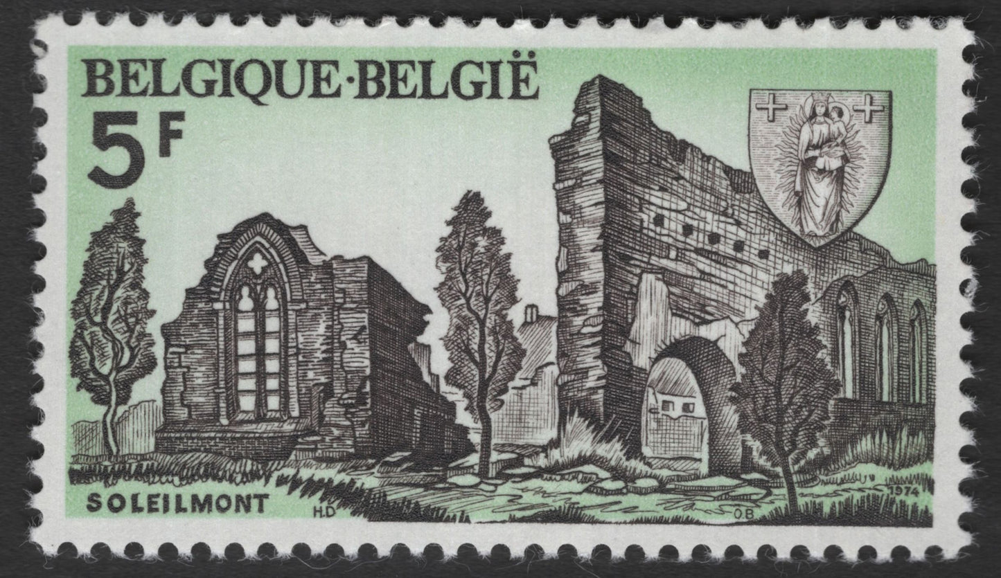 SCG11776 - Belgium 1974 Historic Monuments – Ghent De Fonteine (7F) & Soleilmont Abbey (5F)