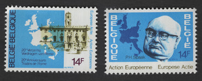 SCG11770 - Belgium 1977 European Action – Treaties of Rome & Paul-Henri Spaak (Stamp Pair)