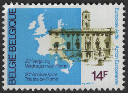 SCG11770 - Belgium 1977 European Action – Treaties of Rome & Paul-Henri Spaak (Stamp Pair)