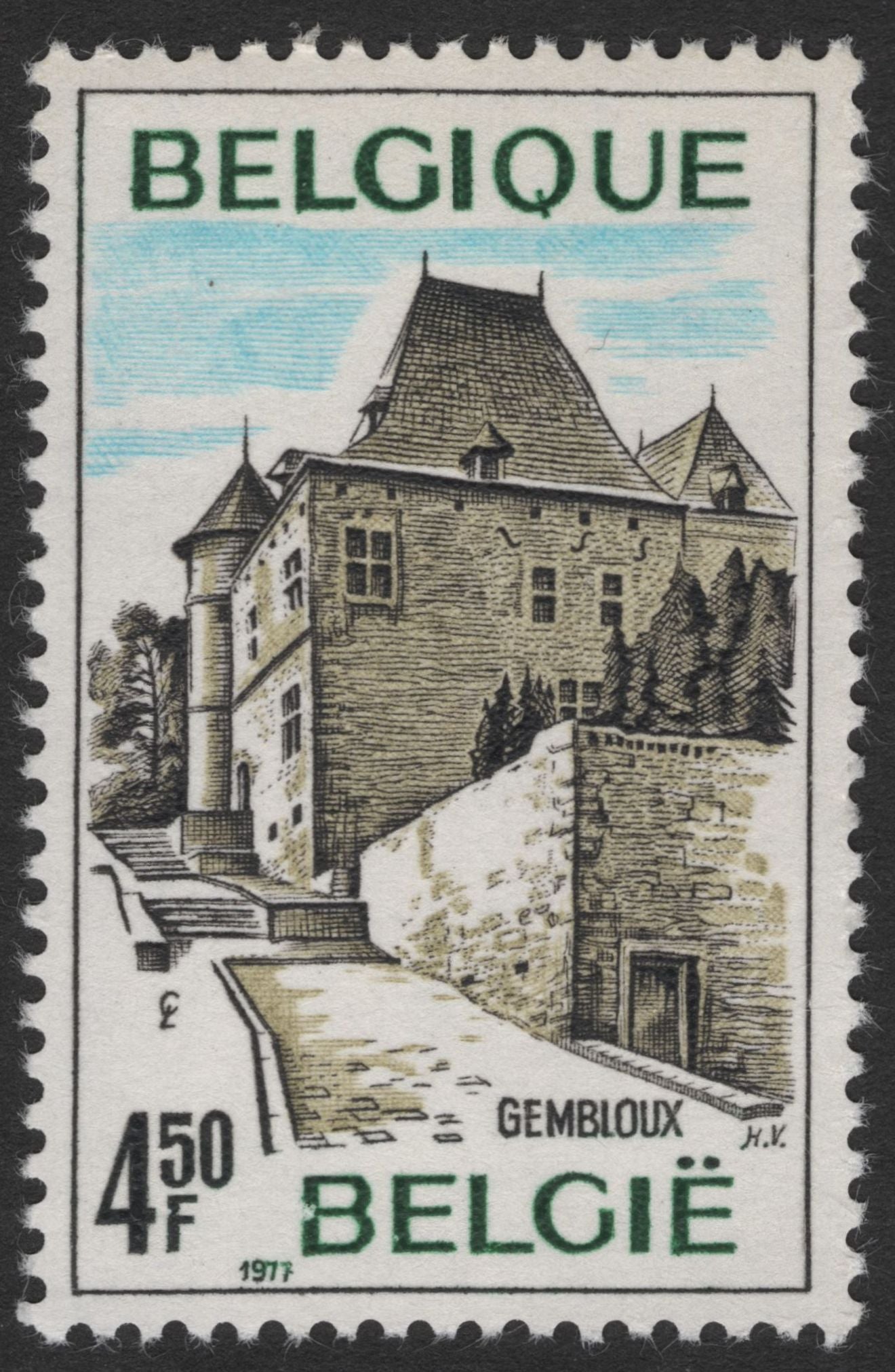SCG11738 - Belgium 1977 Architectural Heritage – Gembloux Castle & Church Pair