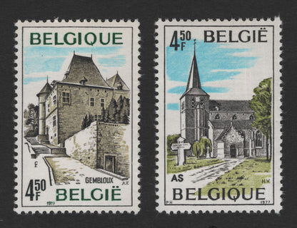 SCG11738 - Belgium 1977 Architectural Heritage – Gembloux Castle & Church Pair