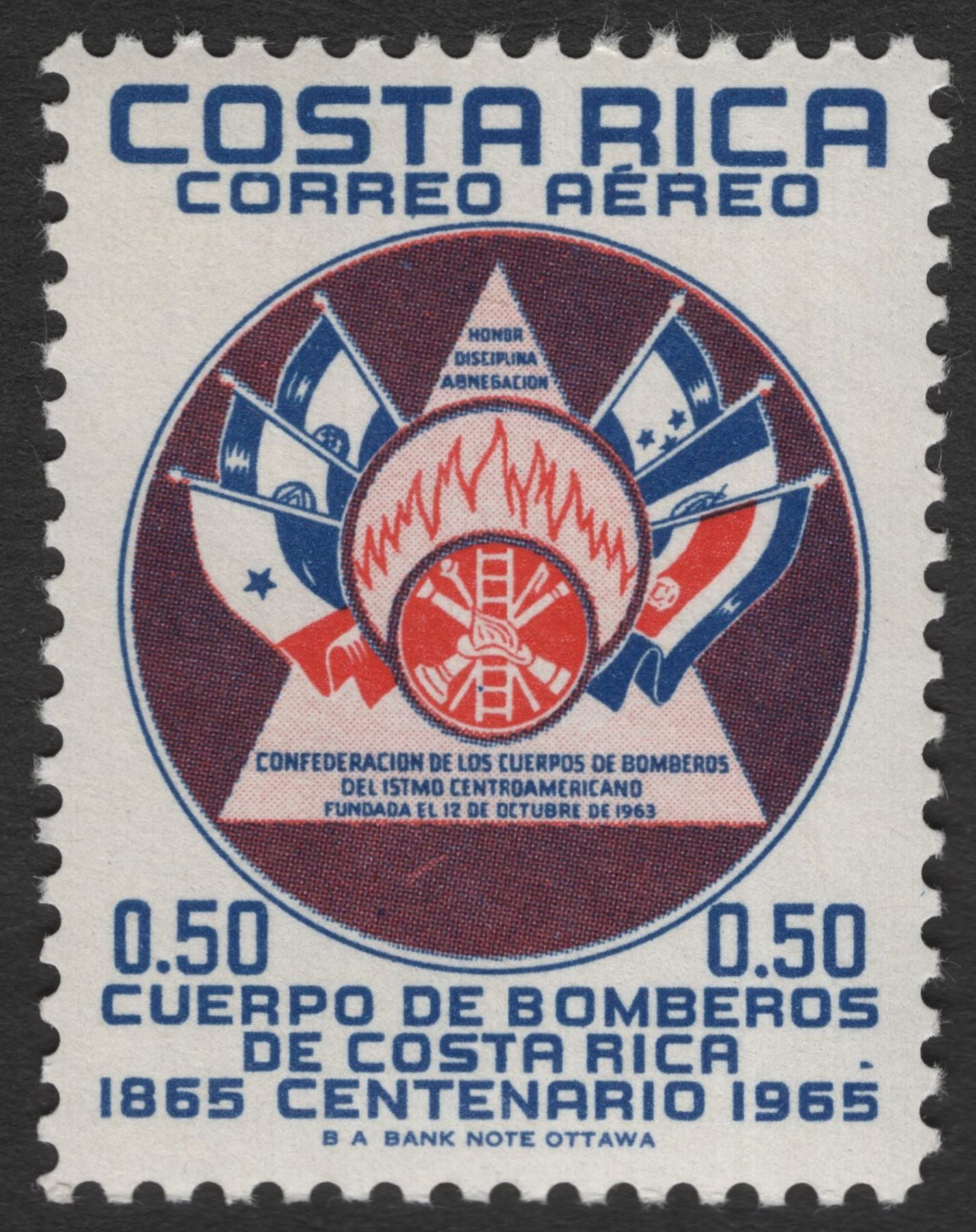 SCG11731 - Costa Rica 1965 Fire Brigade Centenary Airmail Set