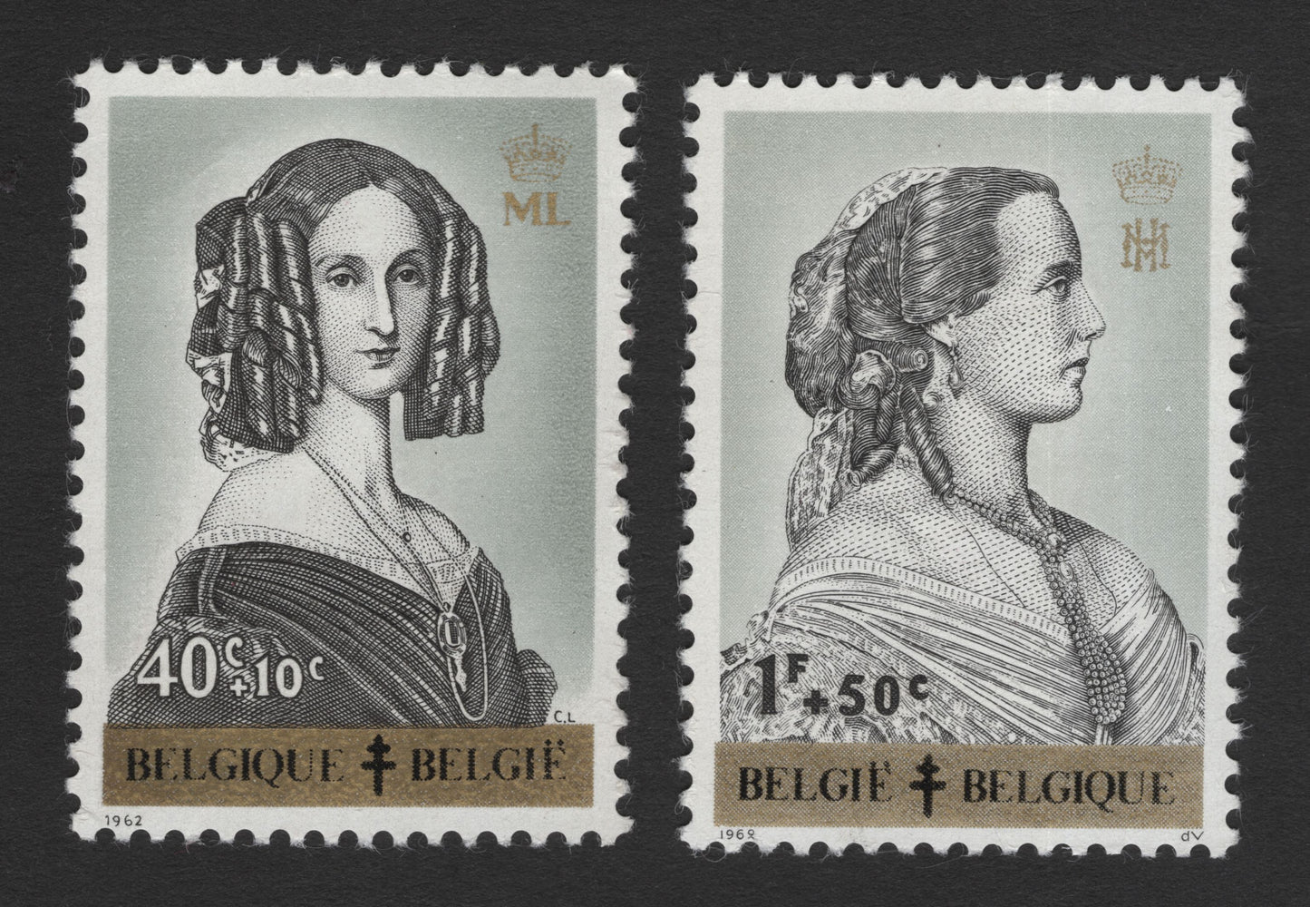 SCG11732 - Belgium Queen Elisabeth Semi-Postal Charity Set (1962–1968)