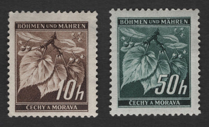 SCG11733 - Bohemia & Moravia Linden Leaves Definitive Pair (10h and 50h)