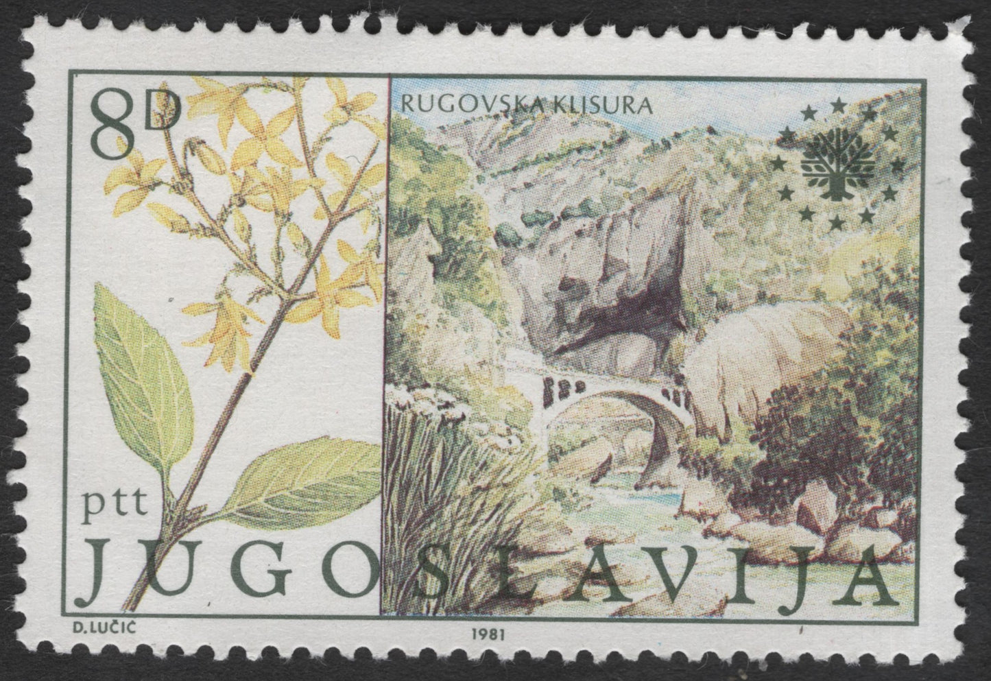 SCG12091 - Yugoslavia 1981 Rugova Gorge (Rugovska Klisura) & Botanical Illustration