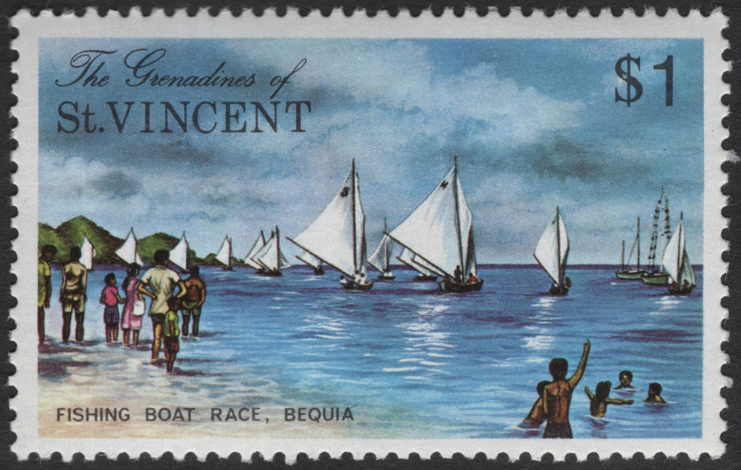 SCG12072 - St. Vincent & the Grenadines $1 Fishing Boat Race, Bequia
