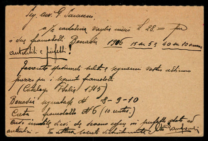 SCG1442 - Italy 15 Centesimi King Umberto I Postal Card with Prepaid Reply (Used, 1917)